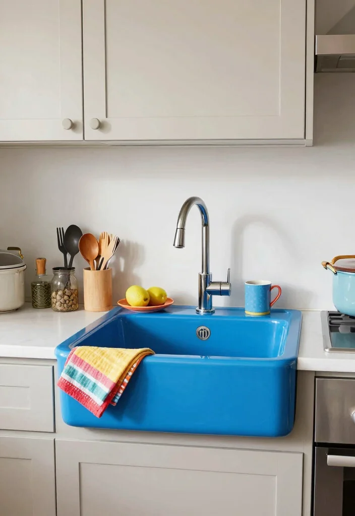 12 Kitchen Sink Ideas for Style and Everyday Use 10. Colorful Sinks 0