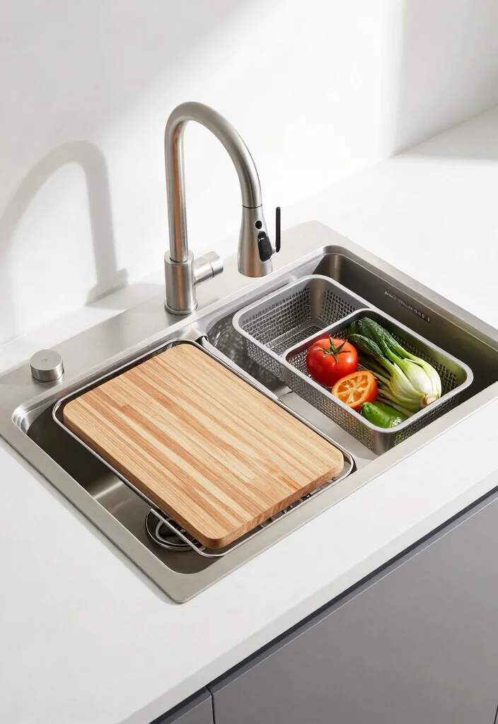 12 Kitchen Sink Ideas for Style and Everyday Use 8. Sinks with Built In Accessories 0