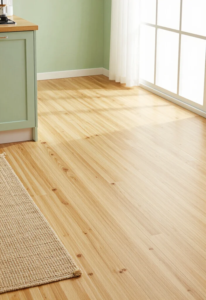 12 Light Green Kitchen Ideas for a Fresh Natural Feel 6. Eco Friendly Flooring 0