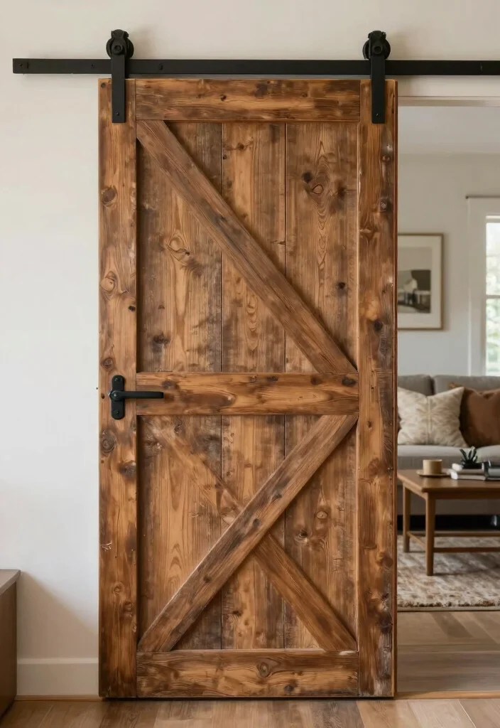 12 Living Room Divider Ideas for Small Spaces 7. Sliding Barn Doors Rustic Charm 0