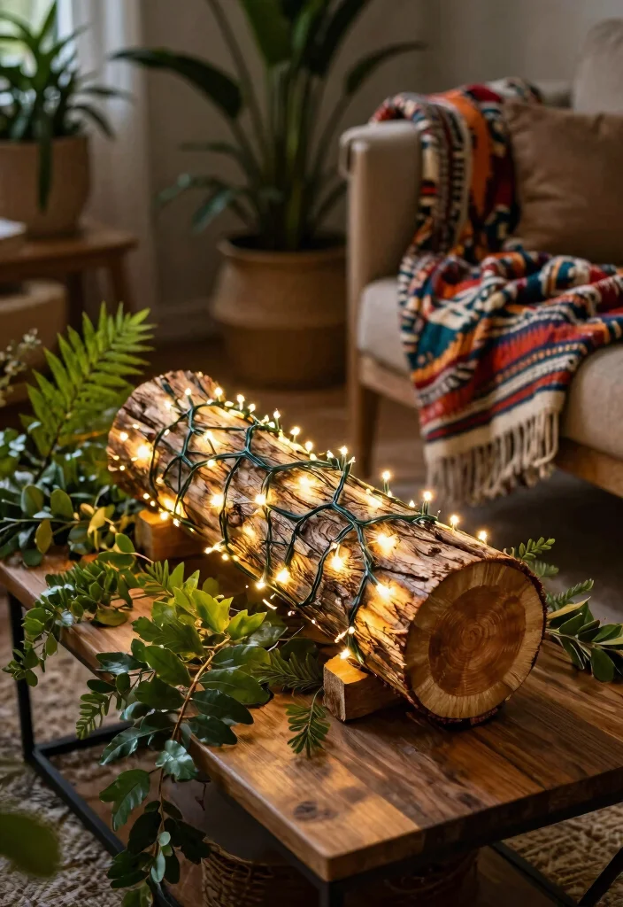 12 Living Room Fairy Light Ideas for Soft Glow 50 12 Living Room Fairy Light Ideas for Soft Glow 10. Fairy Lights Inside a Hollow Log 0