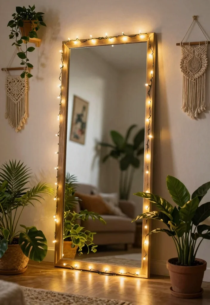 12 Living Room Fairy Light Ideas for Soft Glow 2 12 Living Room Fairy Light Ideas for Soft Glow 2. Drape Fairy Lights Over a Mirror 0