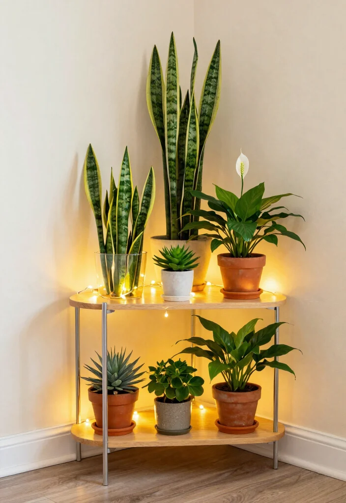 12 Living Room Plant Shelf Ideas to Bring Nature Indoors 50 12 Living Room Plant Shelf Ideas to Bring Nature Indoors 10. Corner Plant Shelf 0