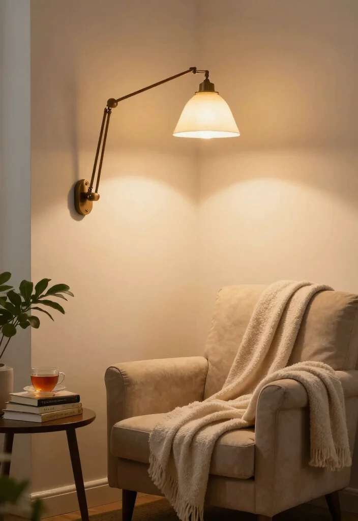 12 Living Room Wall Light Ideas for Cozy Ambience 10. Vintage Swing Arm Wall Lights 0