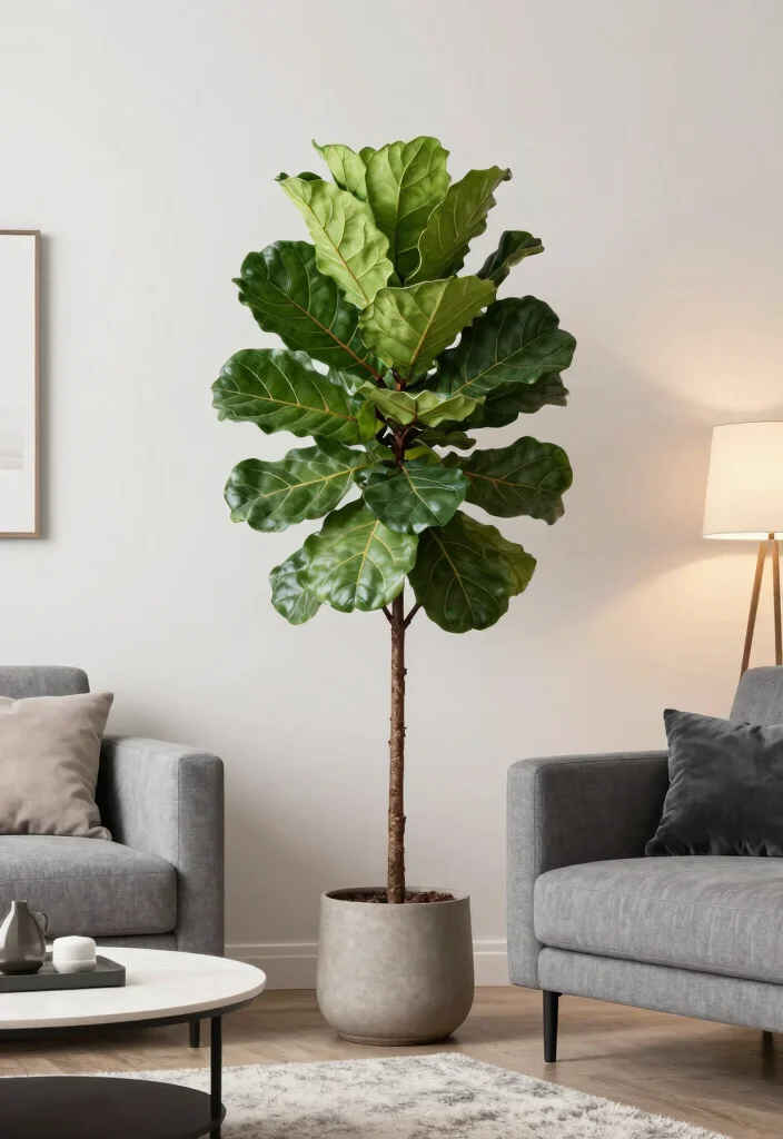 12 Living Room with Plants Ideas for a Fresh Look 2. Use Floor Plants for Impact 0