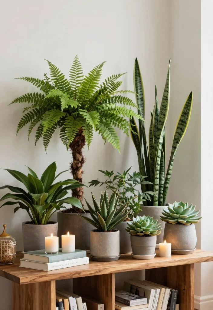 12 Living Room with Plants Ideas for a Fresh Look 6. Use Plant Groupings 0
