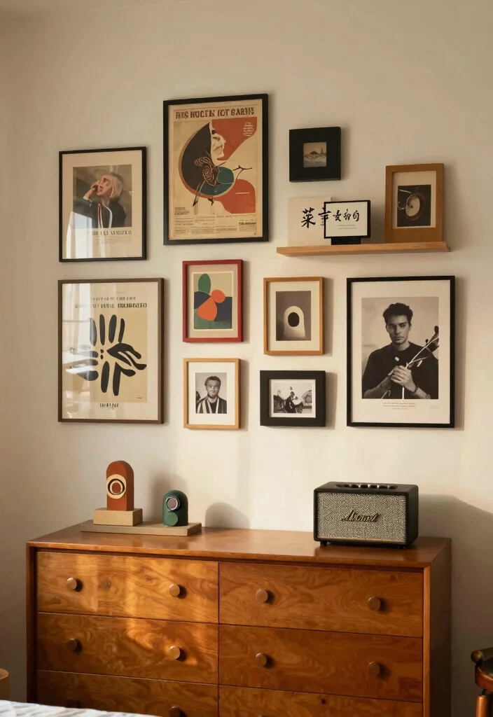 12 MCM Bedroom Ideas with Retro Modern Style 35 12 MCM Bedroom Ideas with Retro Modern Style 5. Eclectic Art Displays 0