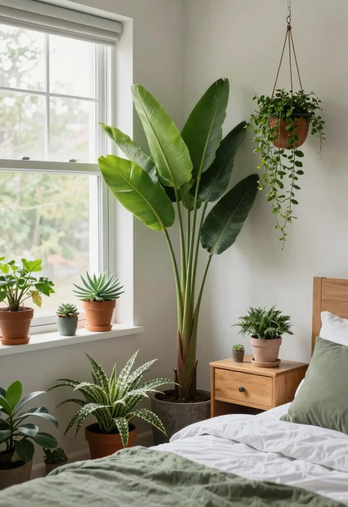 12 Medium Bedroom Ideas for Balanced Furniture Layouts 11. Bring in Nature with Plants 0