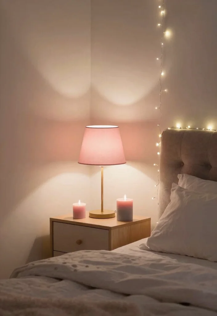 12 Pink White and Grey Bedroom Ideas with Soft Balance 8. Soft Lighting 0