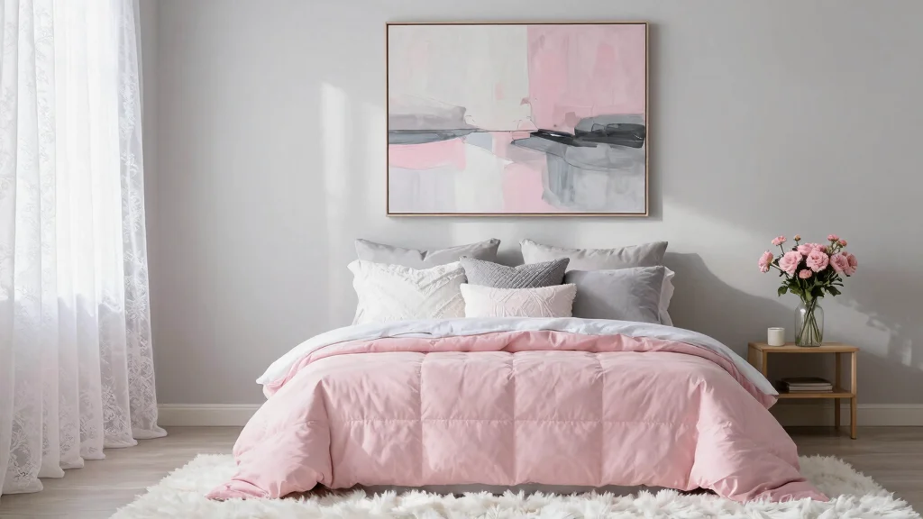 12 Pink White and Grey Bedroom Ideas with Soft Balance