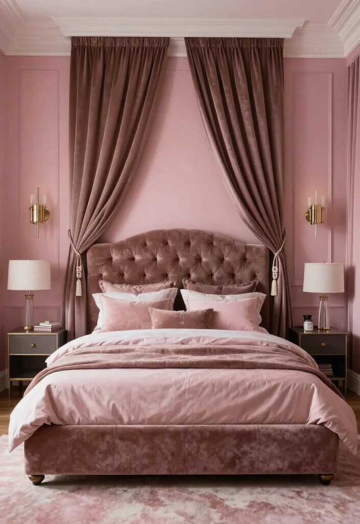 12 Pink and Brown Bedroom Ideas for Warm Contrast 8. Elegant Elegance 0