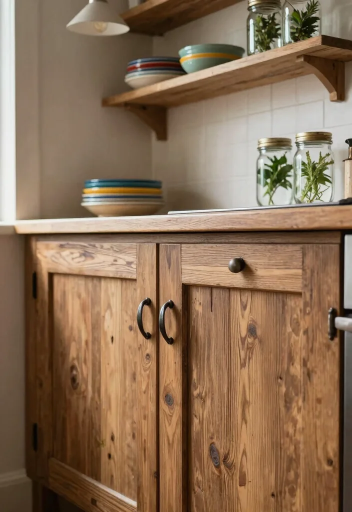12 Rustic Small Kitchen Ideas with Cozy Character 1. Reclaimed Wood Cabinets 0