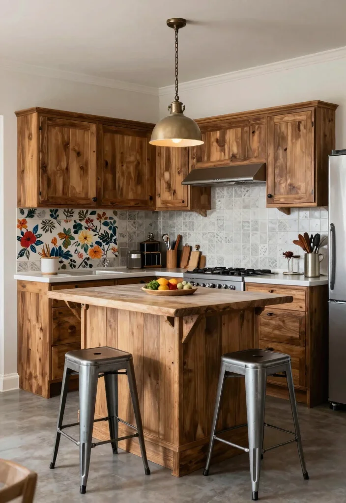 12 Rustic Small Kitchen Ideas with Cozy Character 11. Mix Match Styles 0