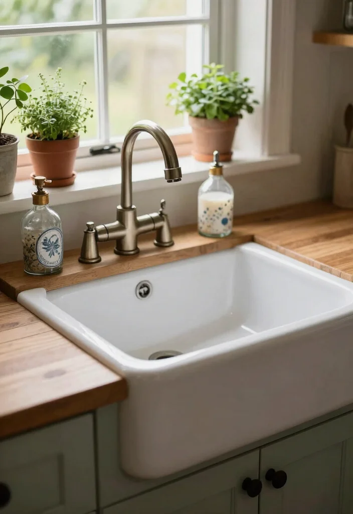 12 Rustic Small Kitchen Ideas with Cozy Character 5. Farmhouse Sink 0