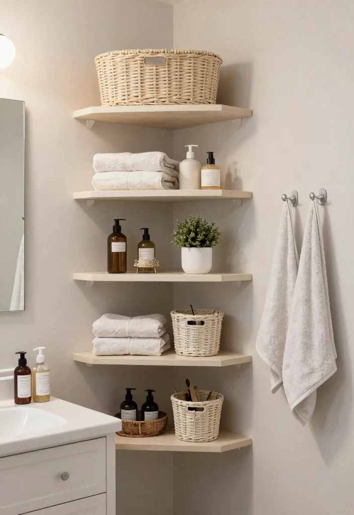 12 Small Bathroom with Shower Ideas That Feel Open and Airy 4. Clever Storage Solutions 0
