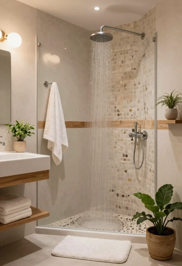 12 Small Bathroom with Shower Ideas That Feel Open and Airy 5. Create a Spa Like Atmosphere 0