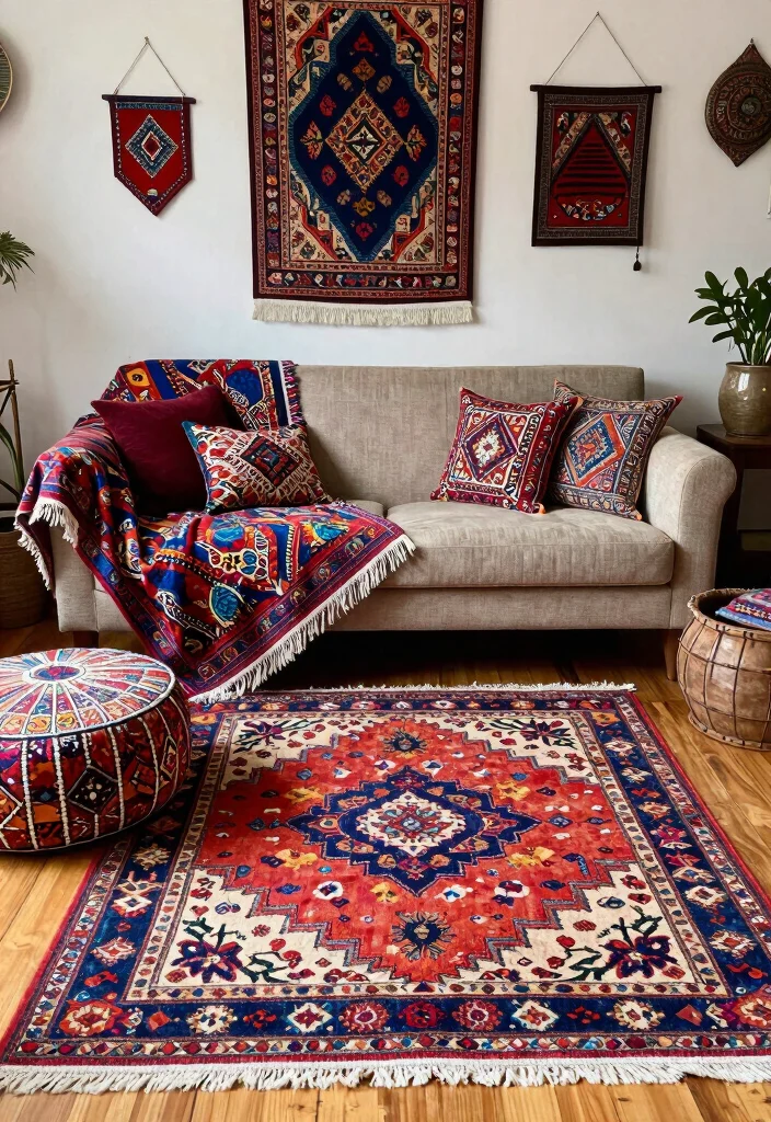 12 Small Boho Living Room Ideas with Relaxed Vibes 11. Global Influences 0