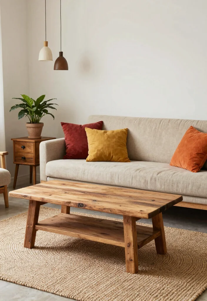 12 Small Boho Living Room Ideas with Relaxed Vibes 4. Sustainable Furniture Choices 0