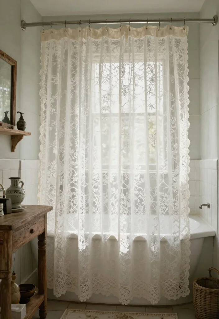 12 Small Cottage Bathroom Ideas with Vintage Cozy Vibes 61 12 Small Cottage Bathroom Ideas with Vintage Cozy Vibes 11. Vintage Shower Curtains 0