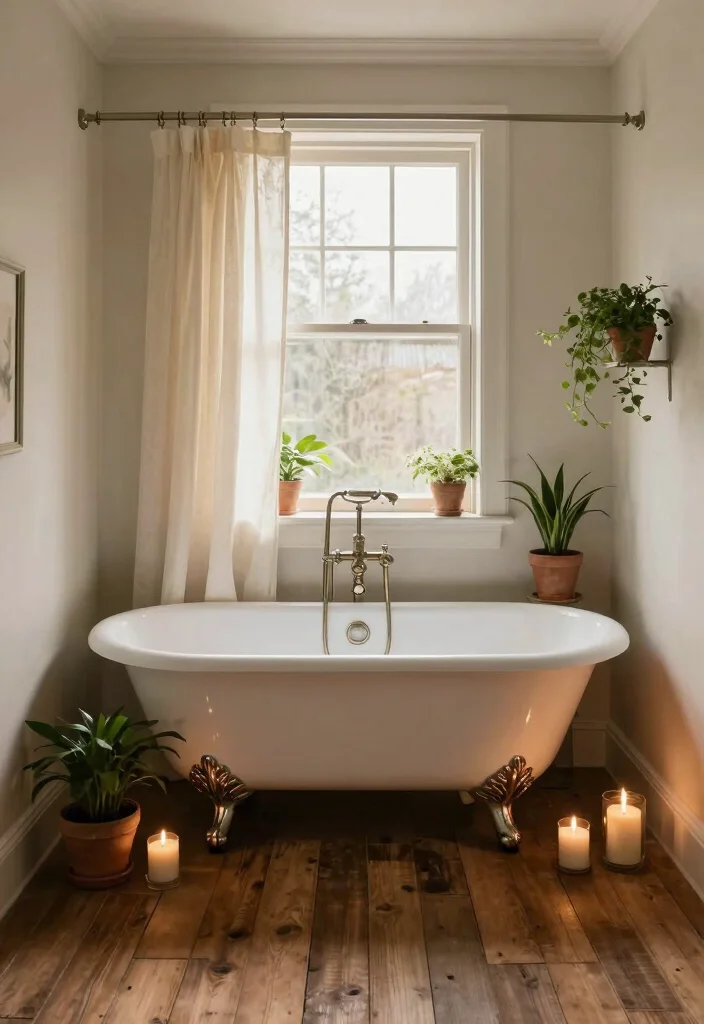 12 Small Cottage Bathroom Ideas with Vintage Cozy Vibes 24 12 Small Cottage Bathroom Ideas with Vintage Cozy Vibes 4. Clawfoot Bathtub 0