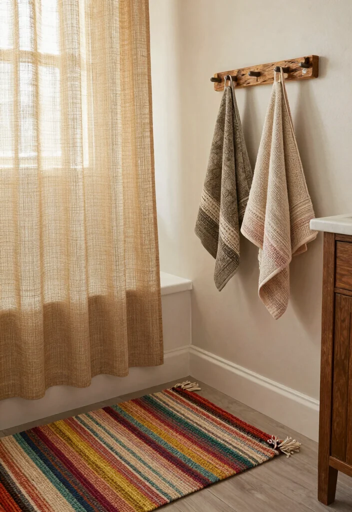 12 Small Cottage Bathroom Ideas with Vintage Cozy Vibes 48 12 Small Cottage Bathroom Ideas with Vintage Cozy Vibes 8. Woven Textiles 0