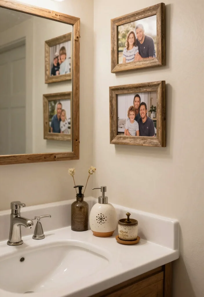 12 Small Farmhouse Bathroom Ideas with Cozy Rustic Charm 11. Personal Touches 0