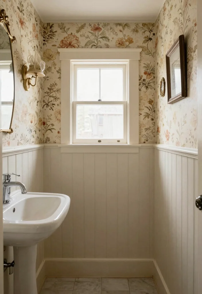 12 Small Farmhouse Bathroom Ideas with Cozy Rustic Charm 6. Farmhouse Inspired Wall Treatments 0