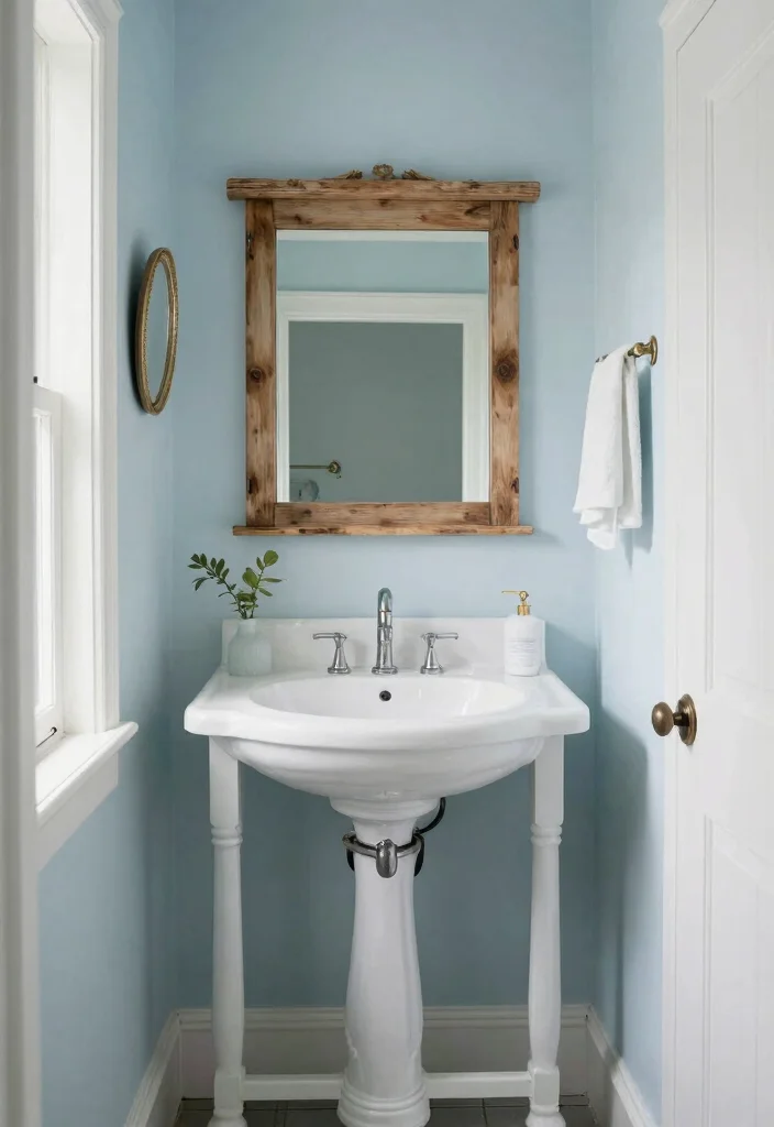 12 Small Farmhouse Bathroom Ideas with Cozy Rustic Charm 9. Soft Color Palettes 0