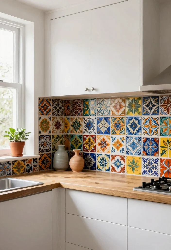 12 Traditional Kitchen Backsplash Ideas with Timeless Style 6. Colorful Encaustic Tiles 0