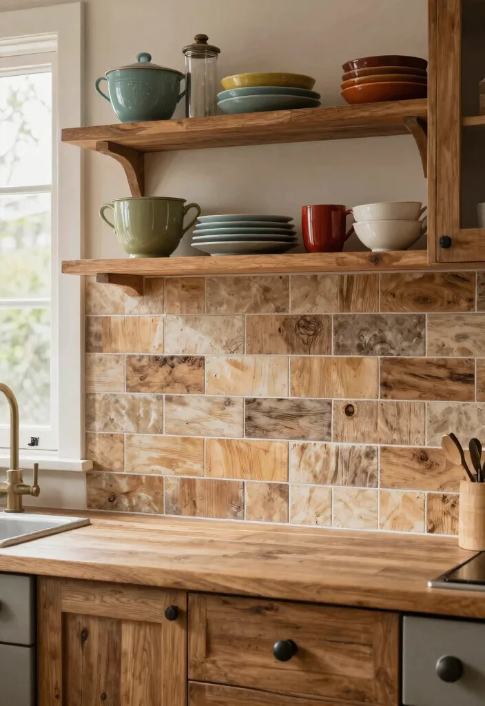 12 Traditional Kitchen Backsplash Ideas with Timeless Style 7. Farmhouse Plank Tiles 0