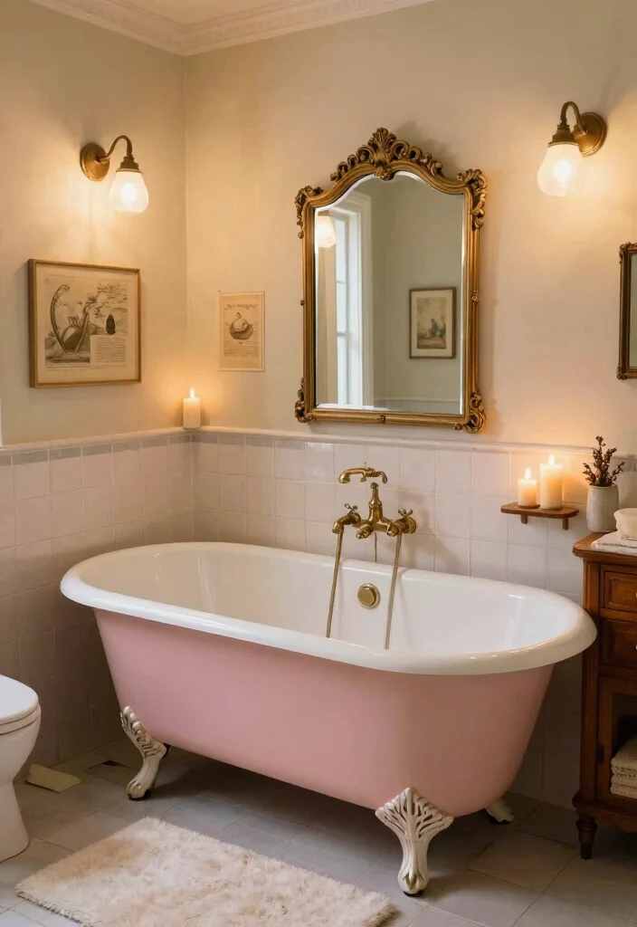 12 Tub Bathroom Ideas for Comfortable Everyday Soaks 4. Vintage Charm 0