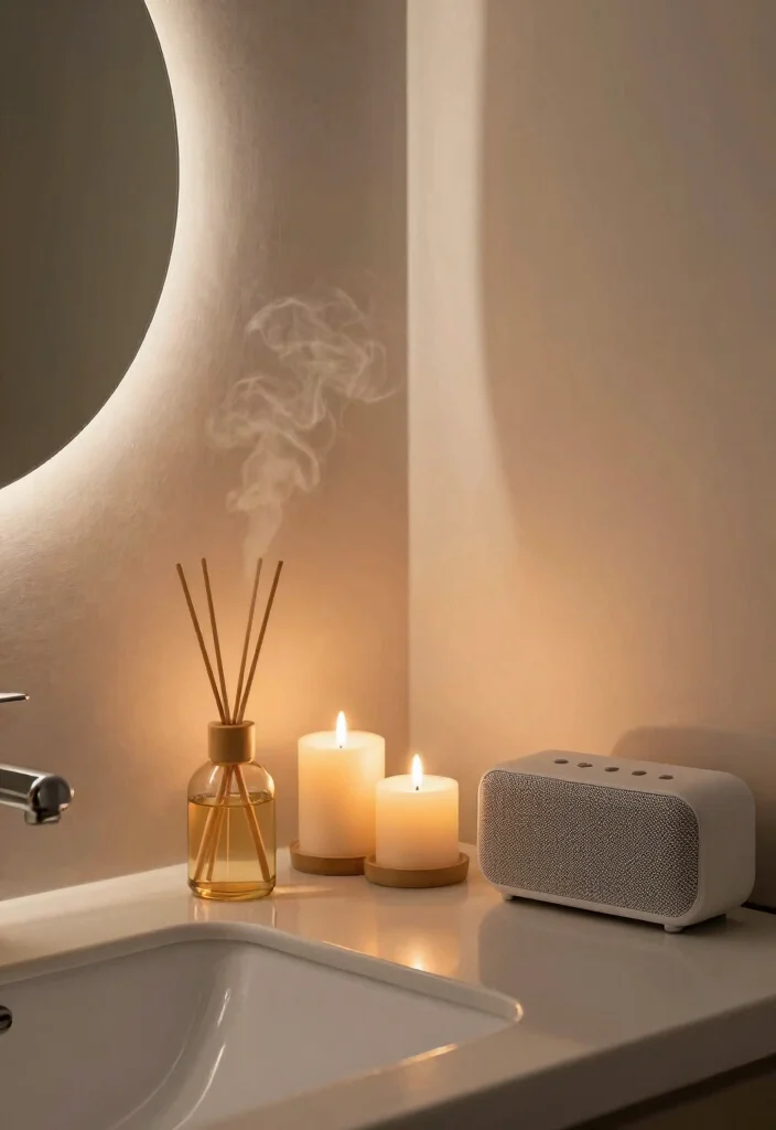 12 Wash Room Bathroom Ideas for Practical Everyday Use 12. Mindful Scent and Sound 0