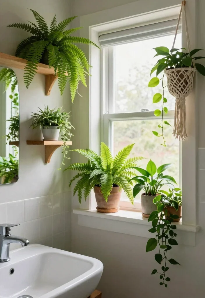 12 Wash Room Bathroom Ideas for Practical Everyday Use 7. Incorporating Plants 0