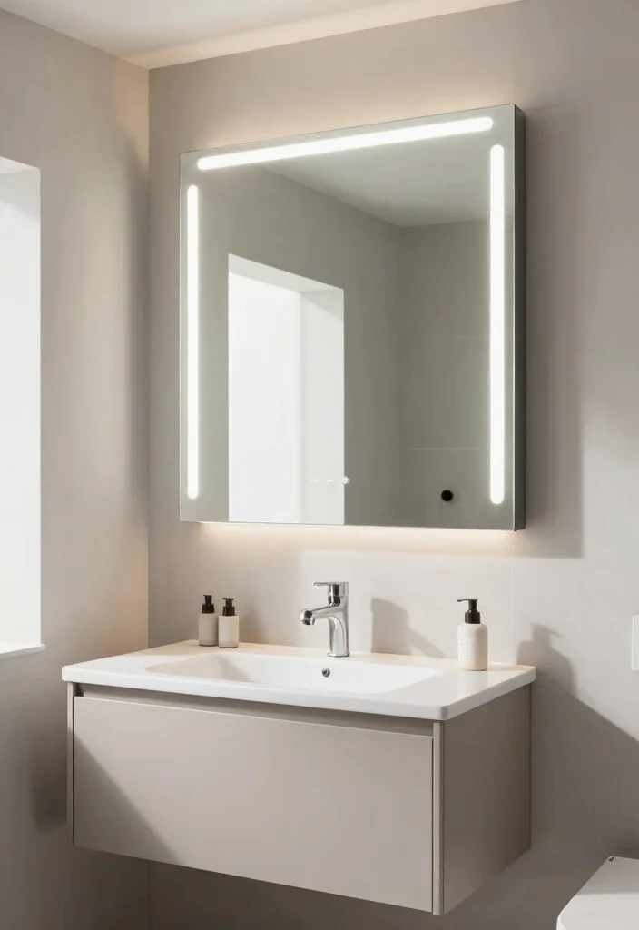 12 Wash Room Bathroom Ideas for Practical Everyday Use 9. Sleek and Functional Mirrors 0
