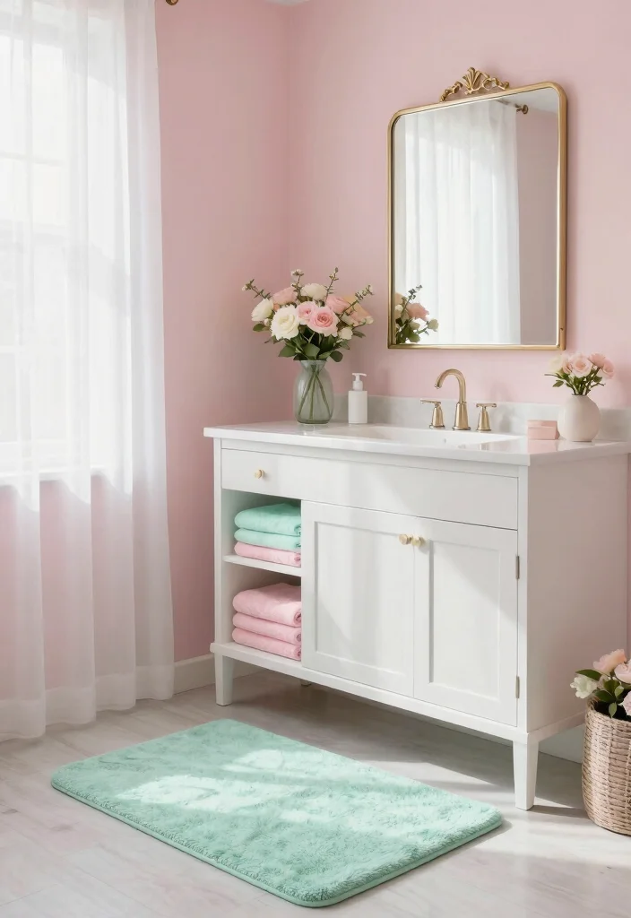 12 Womens Bathroom Decor Ideas with Elegant Touches 1. Embrace Soft Pastels 0