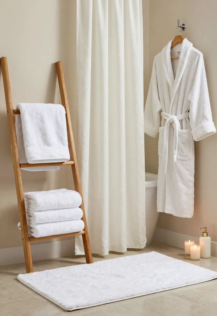 12 Womens Bathroom Decor Ideas with Elegant Touches 2. Incorporate Luxurious Textiles 0