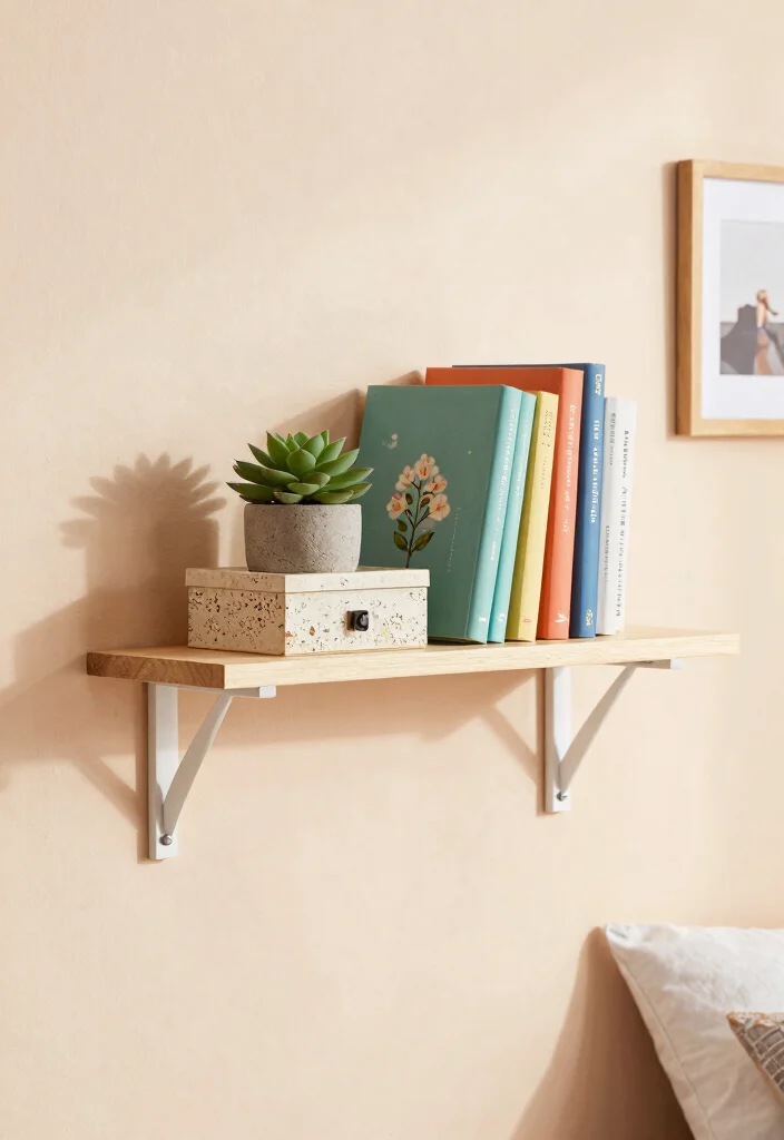 14 Bedroom Ideas for Small Rooms That Feel Cozy 1. Floating Shelves for Storage and Style 0