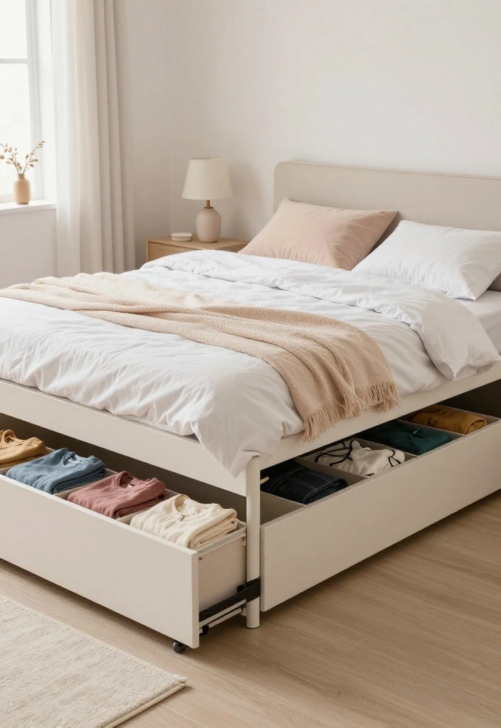 14 Bedroom Ideas for Small Rooms That Feel Cozy 12. Utilize the Space Under the Bed 0