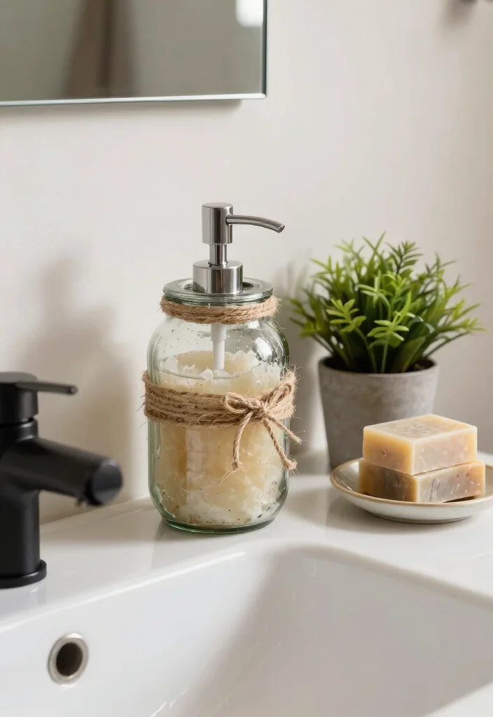 14 DIY Bathroom Ideas for Affordable Stylish Upgrades 3. Handmade Soap Dispensers 0