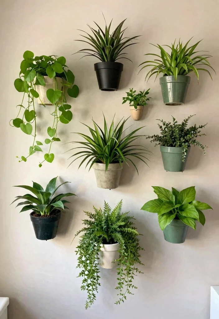 14 DIY Bathroom Ideas for Affordable Stylish Upgrades 6. DIY Plant Wall 0