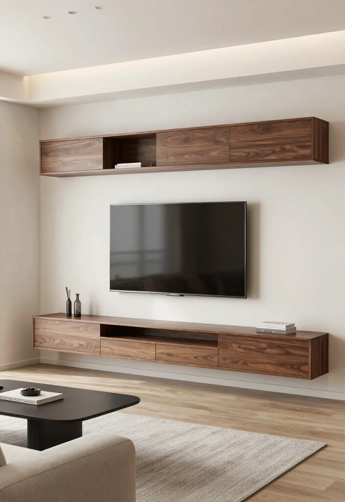 14 Floating TV Wall Ideas for Small Living Rooms 5. Multi Functional Floating Units 0