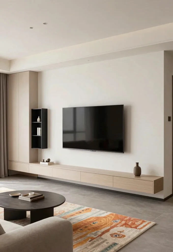14 Floating TV Wall Ideas for Small Living Rooms 8. Built In Floating Units 0