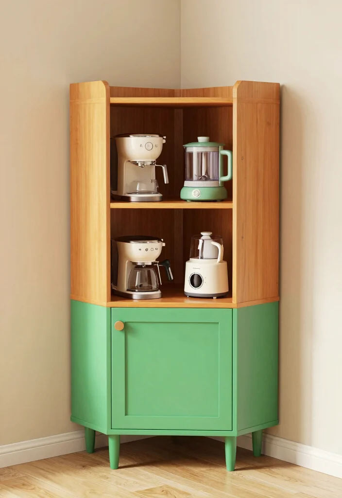 14 Kitchen Appliance Storage Ideas That Hide the Clutter 12. Consider a Corner Cabinet 0