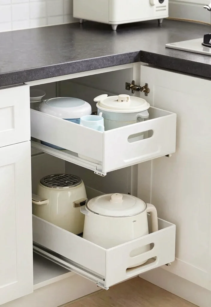 14 Kitchen Appliance Storage Ideas That Hide the Clutter 7. Incorporate Under Cabinet Storage 0