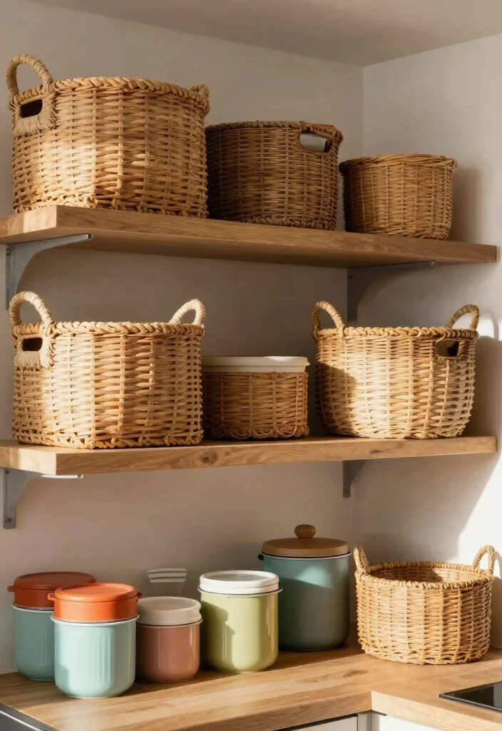 14 Kitchen Appliance Storage Ideas That Hide the Clutter 9. Use Baskets and Containers 0