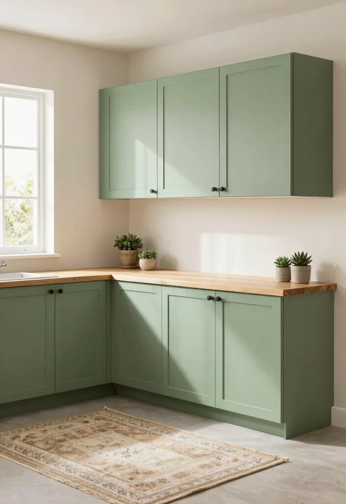 14 Kitchen Cabinet Paint Color Ideas That Refresh Fast 1. Soft Sage Green 0