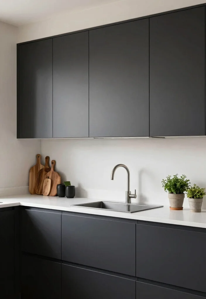 14 Kitchen Cabinet Paint Color Ideas That Refresh Fast 10. Deep Charcoal 0