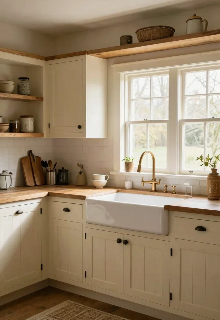 14 Kitchen Cabinet Paint Color Ideas That Refresh Fast 12. Rustic Cream 0
