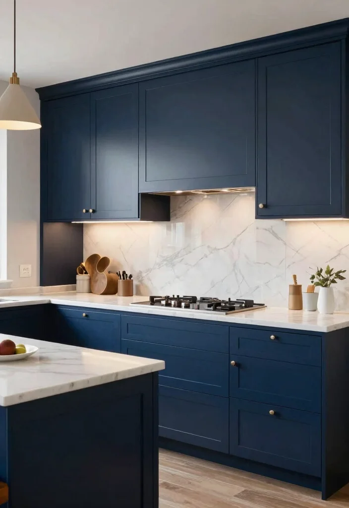 14 Kitchen Interior Color Ideas to Set the Mood 11. Classic Navy Timeless and Sophisticated 0