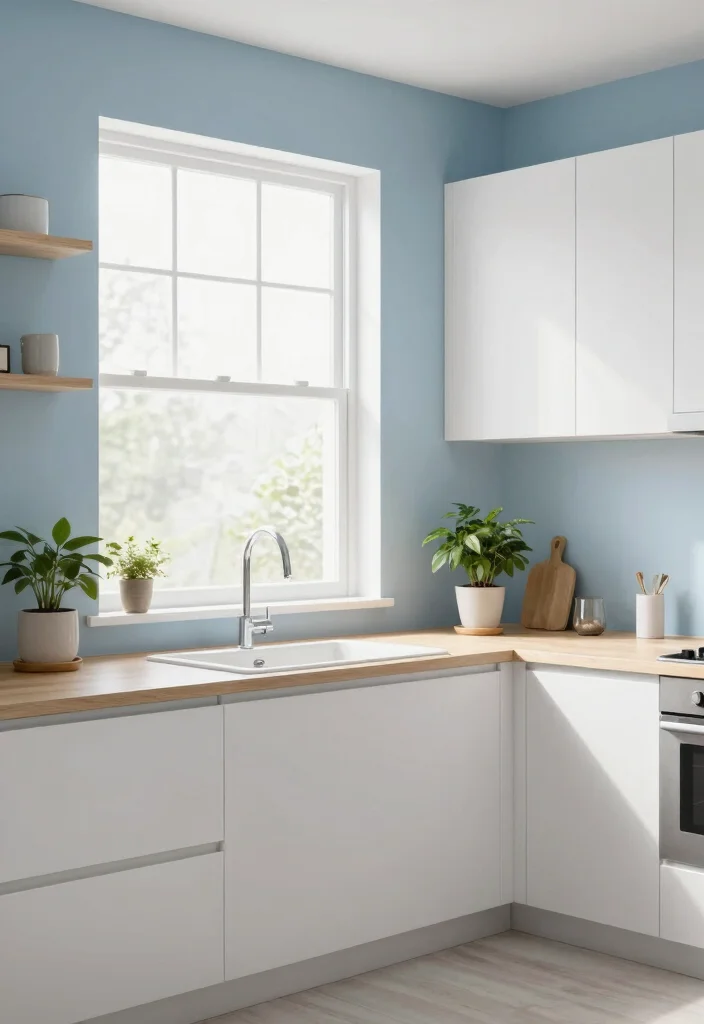 14 Kitchen Interior Color Ideas to Set the Mood 4. Soft Blue Calm and Collected 0